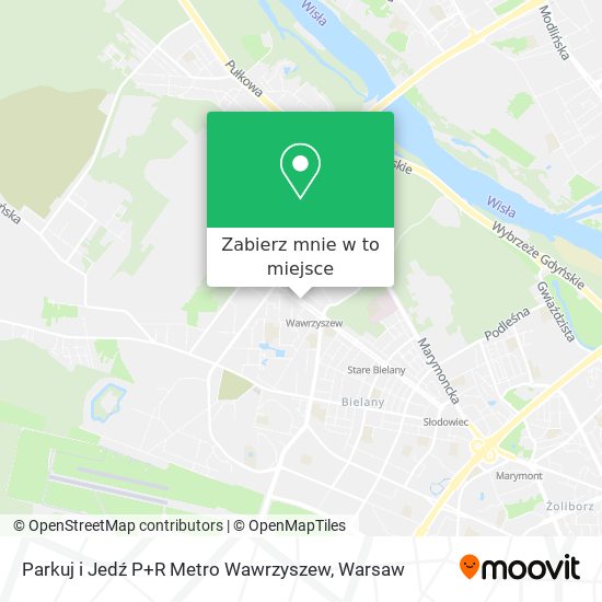 Mapa Parkuj i Jedź P+R Metro Wawrzyszew