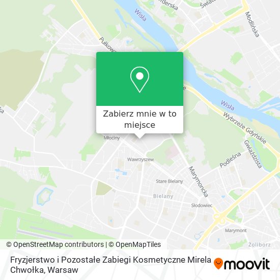 Mapa Fryzjerstwo i Pozostałe Zabiegi Kosmetyczne Mirela Chwołka