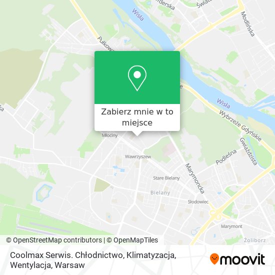 Mapa Coolmax Serwis. Chłodnictwo, Klimatyzacja, Wentylacja