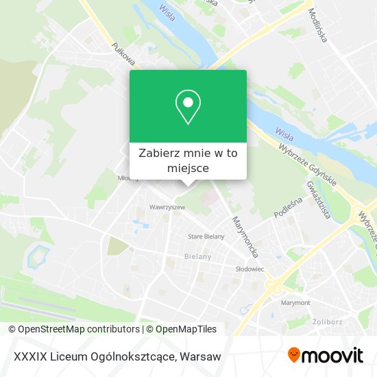 Mapa XXXIX Liceum Ogólnoksztcące