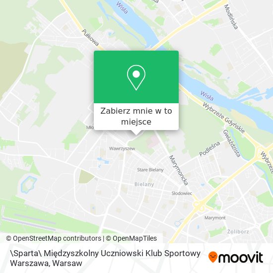 Mapa \Sparta\ Międzyszkolny Uczniowski Klub Sportowy Warszawa