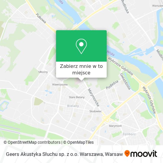 Mapa Geers Akustyka Słuchu sp. z o.o. Warszawa