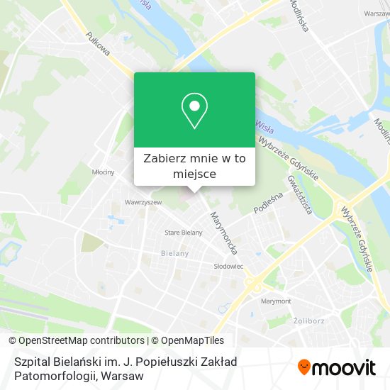 Mapa Szpital Bielański im. J. Popiełuszki Zakład Patomorfologii