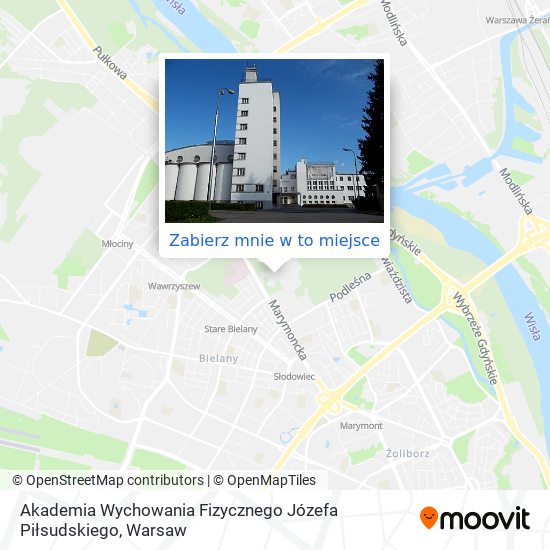 Mapa Akademia Wychowania Fizycznego Józefa Piłsudskiego