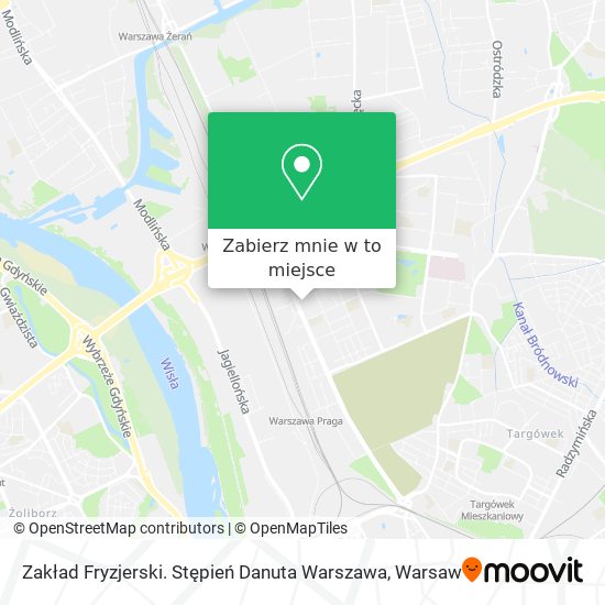 Mapa Zakład Fryzjerski. Stępień Danuta Warszawa