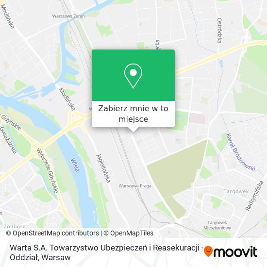 Mapa Warta S.A. Towarzystwo Ubezpieczeń i Reasekuracji - Oddział