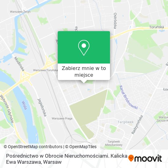 Mapa Pośrednictwo w Obrocie Nieruchomościami. Kalicka Ewa Warszawa