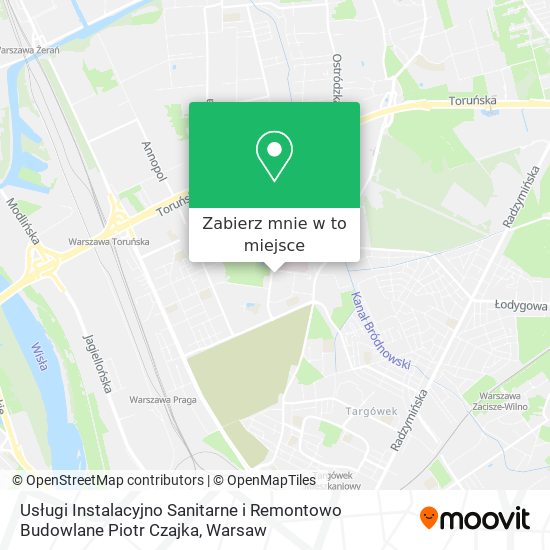 Mapa Usługi Instalacyjno Sanitarne i Remontowo Budowlane Piotr Czajka