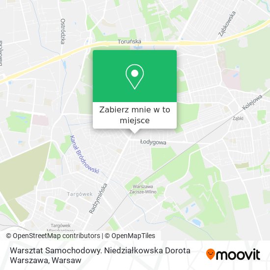 Mapa Warsztat Samochodowy. Niedziałkowska Dorota Warszawa