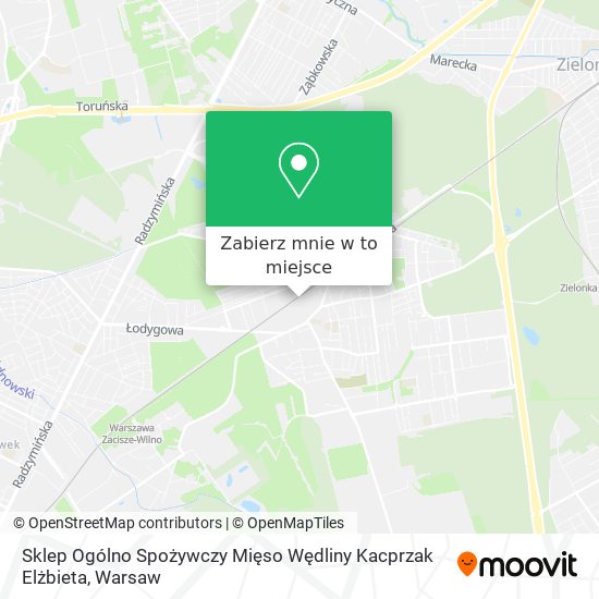 Mapa Sklep Ogólno Spożywczy Mięso Wędliny Kacprzak Elżbieta