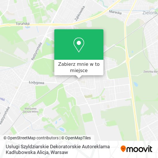 Mapa Usługi Szyldziarskie Dekoratorskie Autoreklama Kadłubowska Alicja