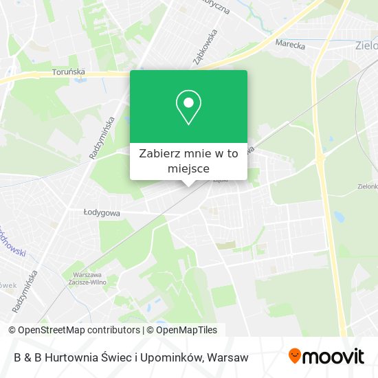 Mapa B & B Hurtownia Świec i Upominków