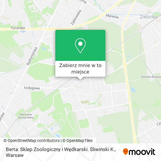 Mapa Berta. Sklep Zoologiczny i Wędkarski. Śliwiński K.