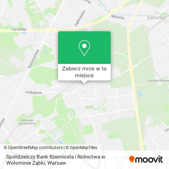 Mapa Spółdzielczy Bank Rzemiosła i Rolnictwa w Wołominie Ząbki