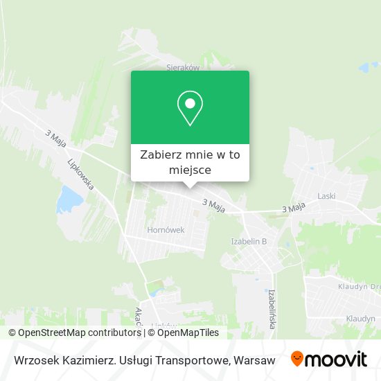 Mapa Wrzosek Kazimierz. Usługi Transportowe