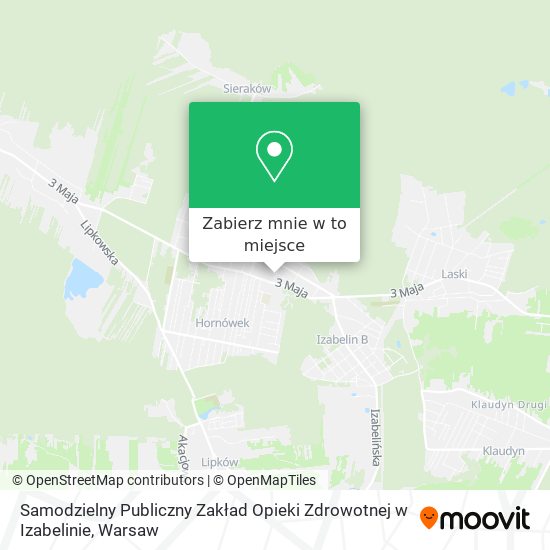 Mapa Samodzielny Publiczny Zakład Opieki Zdrowotnej w Izabelinie