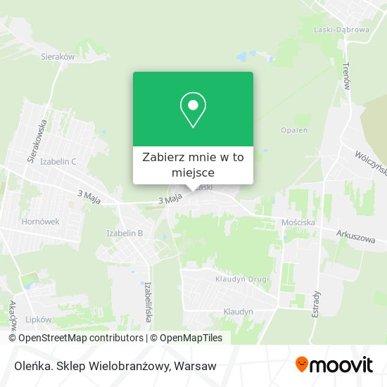 Mapa Oleńka. Sklep Wielobranżowy