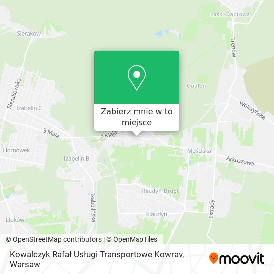 Mapa Kowalczyk Rafał Usługi Transportowe Kowrav