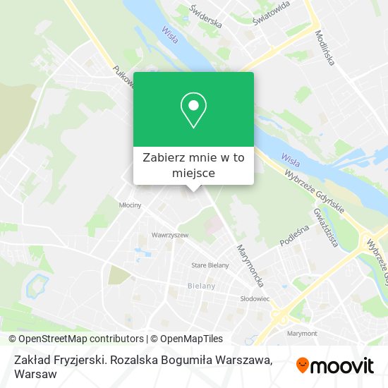 Mapa Zakład Fryzjerski. Rozalska Bogumiła Warszawa