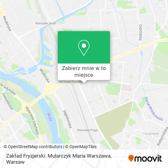 Mapa Zakład Fryzjerski. Mularczyk Maria Warszawa