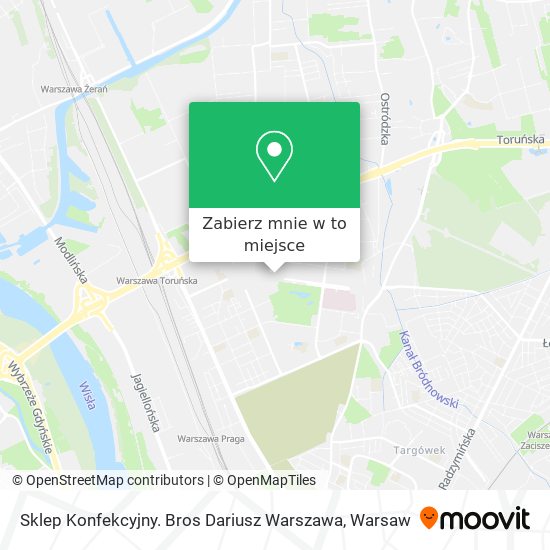 Mapa Sklep Konfekcyjny. Bros Dariusz Warszawa