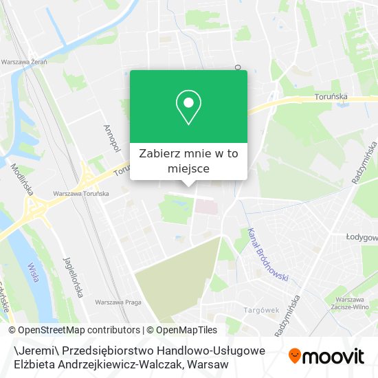 Mapa \Jeremi\ Przedsiębiorstwo Handlowo-Usługowe Elżbieta Andrzejkiewicz-Walczak