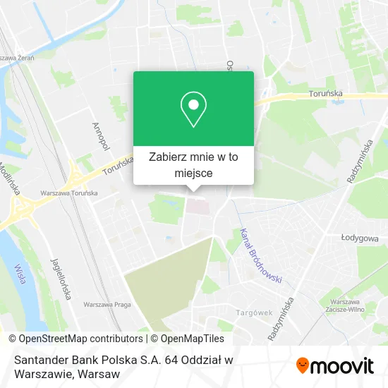 Mapa Santander Bank Polska S.A. 64 Oddział w Warszawie
