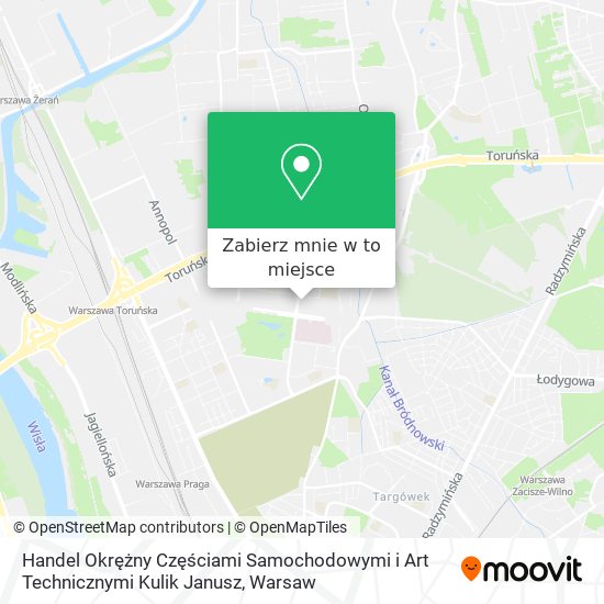 Mapa Handel Okrężny Częściami Samochodowymi i Art Technicznymi Kulik Janusz