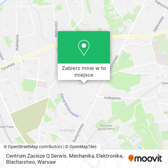 Mapa Centrum Zacisze Q Serwis. Mechanika, Elektronika, Blacharstwo