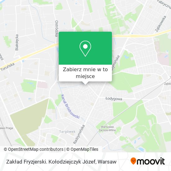 Mapa Zakład Fryzjerski. Kołodziejczyk Józef