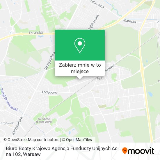 Mapa Biuro Beaty Krajowa Agencja Funduszy Unijnych As na 102