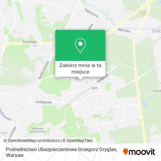 Mapa Pośrednictwo Ubezpieczeniowe Grzegorz Gryglas