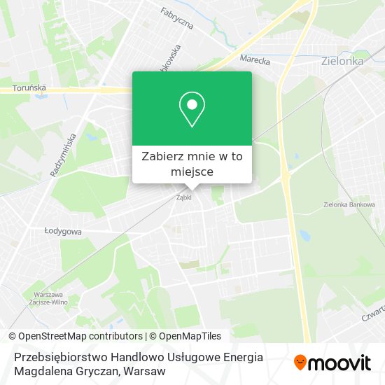 Mapa Przebsiębiorstwo Handlowo Usługowe Energia Magdalena Gryczan