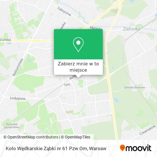 Mapa Koło Wędkarskie Ząbki nr 61 Pzw Om