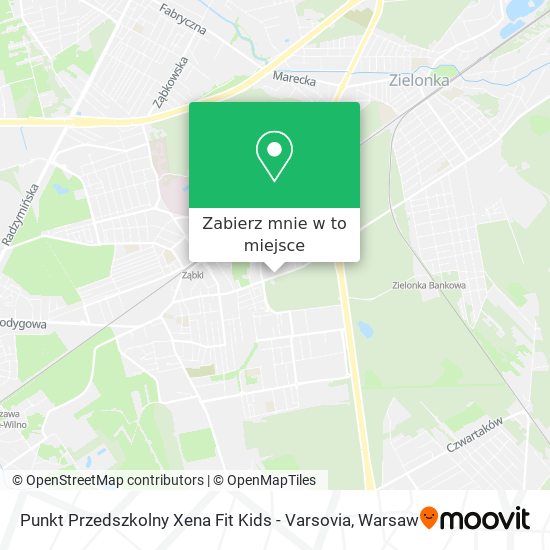 Mapa Punkt Przedszkolny Xena Fit Kids - Varsovia