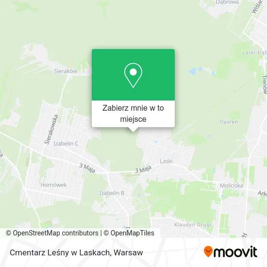 Mapa Cmentarz Leśny w Laskach