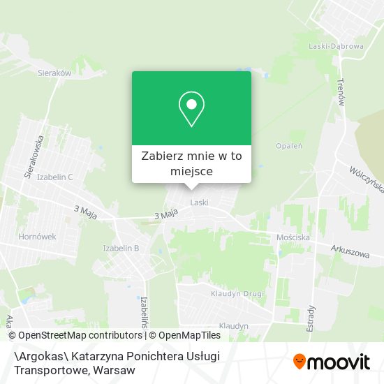 Mapa \Argokas\ Katarzyna Ponichtera Usługi Transportowe