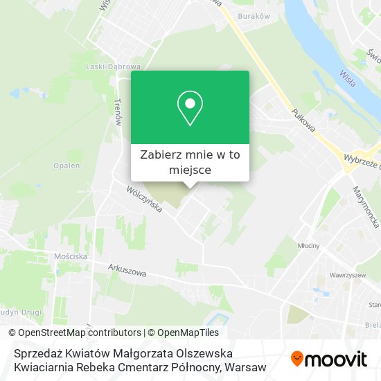 Mapa Sprzedaż Kwiatów Małgorzata Olszewska Kwiaciarnia Rebeka Cmentarz Północny