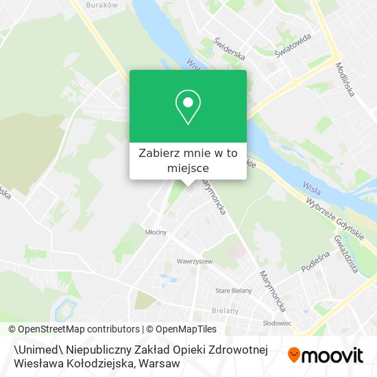 Mapa \Unimed\ Niepubliczny Zakład Opieki Zdrowotnej Wiesława Kołodziejska