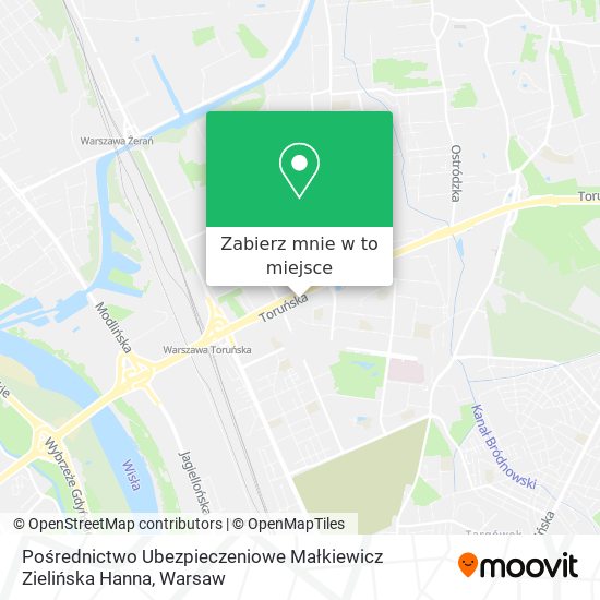 Mapa Pośrednictwo Ubezpieczeniowe Małkiewicz Zielińska Hanna