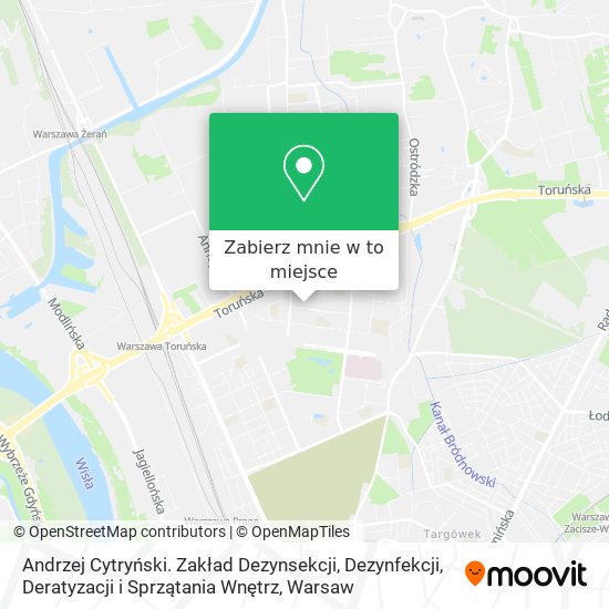 Mapa Andrzej Cytryński. Zakład Dezynsekcji, Dezynfekcji, Deratyzacji i Sprzątania Wnętrz