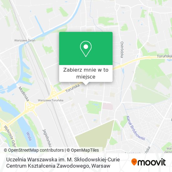 Mapa Uczelnia Warszawska im. M. Skłodowskiej-Curie Centrum Kształcenia Zawodowego