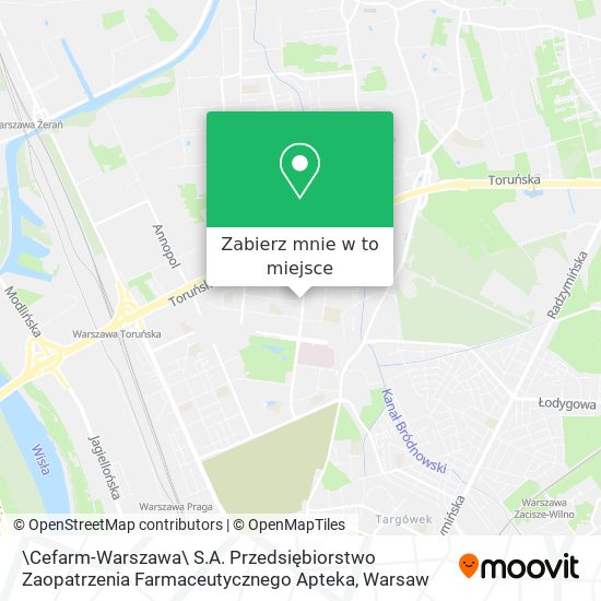 Mapa \Cefarm-Warszawa\ S.A. Przedsiębiorstwo Zaopatrzenia Farmaceutycznego Apteka