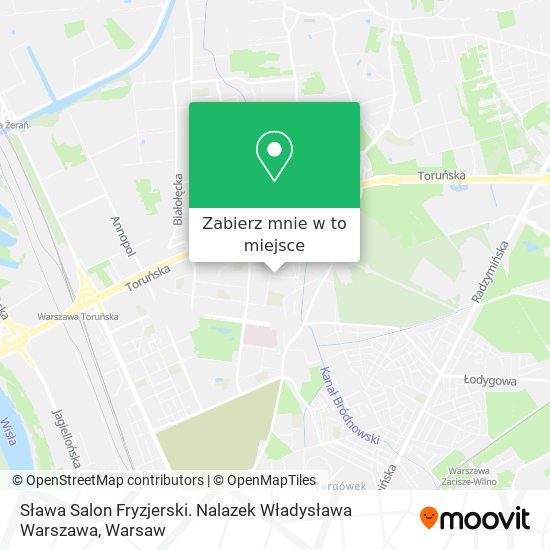 Mapa Sława Salon Fryzjerski. Nalazek Władysława Warszawa