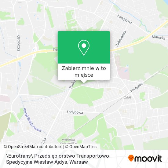 Mapa \Eurotrans\ Przedsiębiorstwo Transportowo-Spedycyjne Wiesław Ajdys