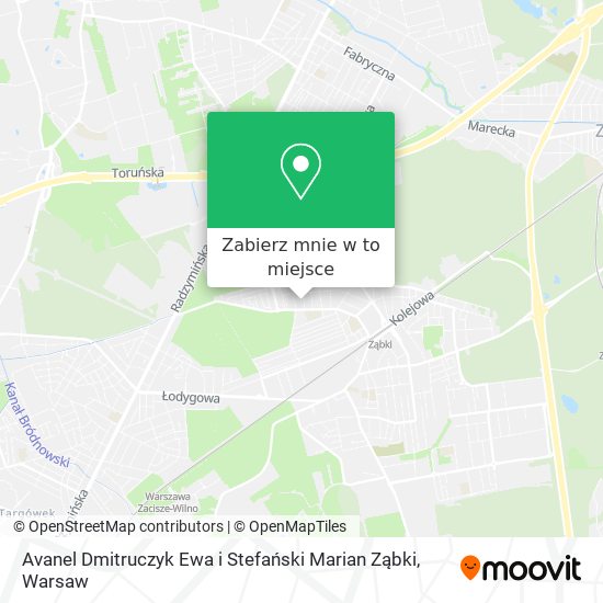 Mapa Avanel Dmitruczyk Ewa i Stefański Marian Ząbki