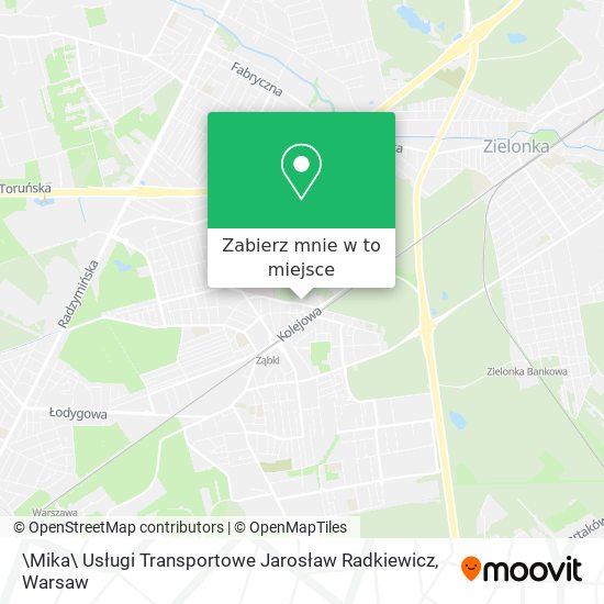 Mapa \Mika\ Usługi Transportowe Jarosław Radkiewicz