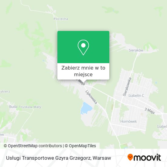 Mapa Usługi Transportowe Gzyra Grzegorz