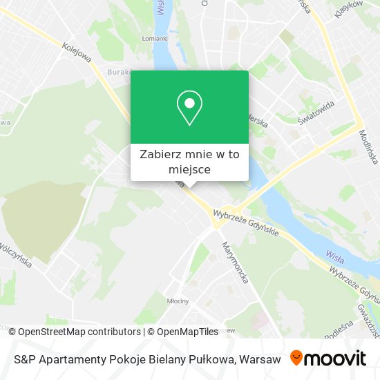 Mapa S&P Apartamenty Pokoje Bielany Pułkowa