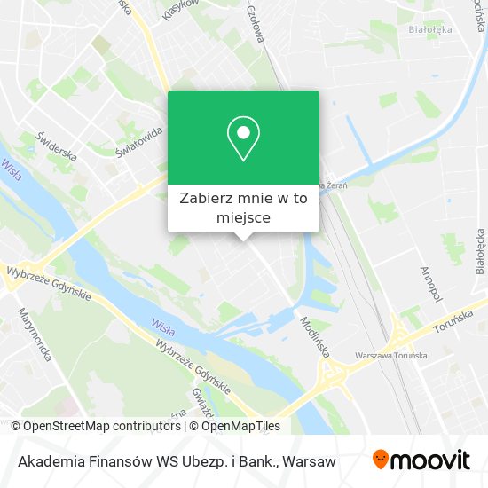 Mapa Akademia Finansów WS Ubezp. i Bank.